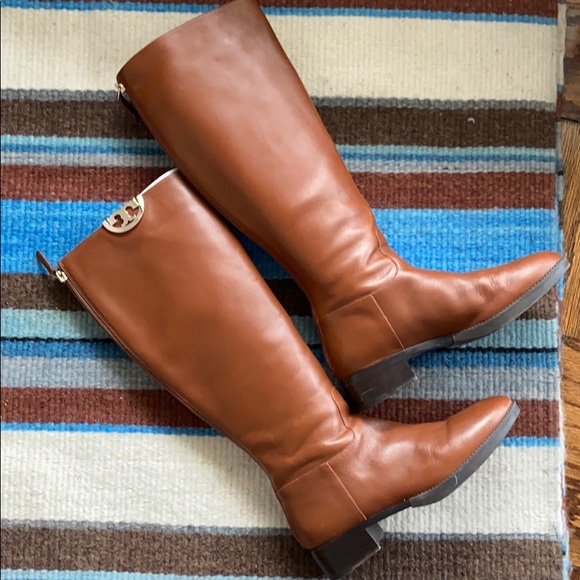 Tory Burch Tall Leather Flat Boots - Picture 5 of 5